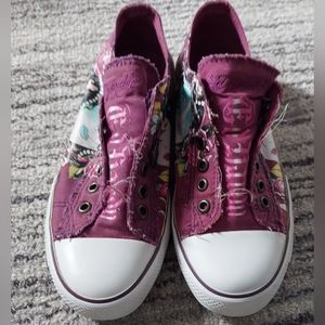 Ed Hardy Sneakers Shoes Slip Ons Womens Sz 6 Purple Geisha
